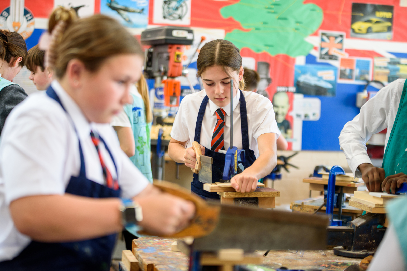 students participate in design and technology class